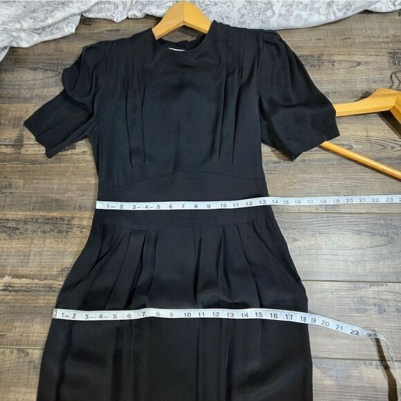 Liz Claiborne vintage button back dress with pockets black Elphaba vibes size 8 - Picture 10 of 11